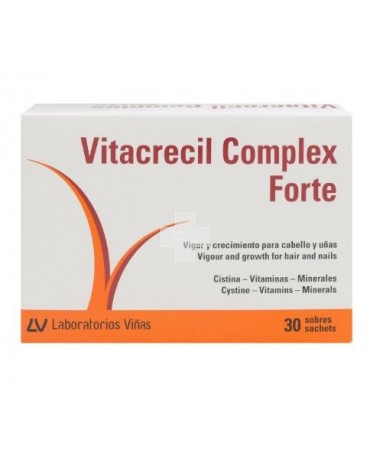 Vitacrecil Complex Forte 30 sobres, Tratamientos Anticaída, cuida tu pelo y tus uñas