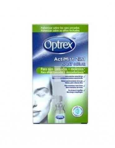 Optrex Actimist 2 en 1 Spray Ocular Ojos Cansados Y Molestos 10ml, hidratante natural del ojo.