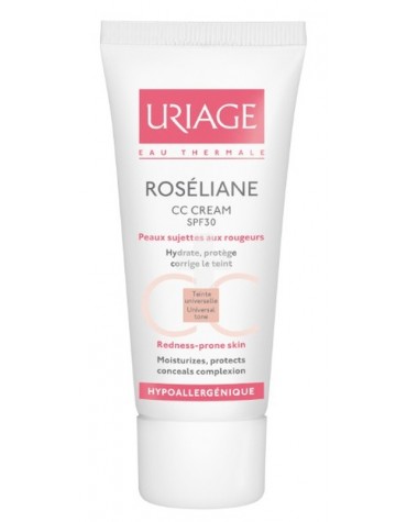 Roseliane CC Cream SPF30 Uriage 40ml. En pieles sensibles y con rojeces uniformiza e ilumina la tez.