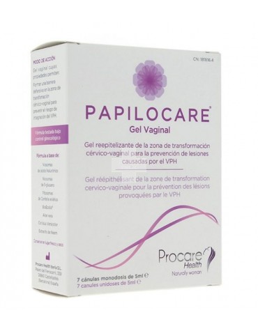 Papilocare gel vaginal 7 cánulas 5 ml ideal para el cuidado y el tratamiento de la sequedad vaginal
