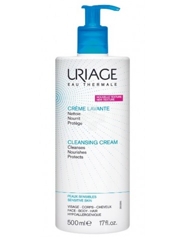 Uriage Crema Lavante 500ml. Adecuado para pieles sensibles. Limpia, nutre y protege.