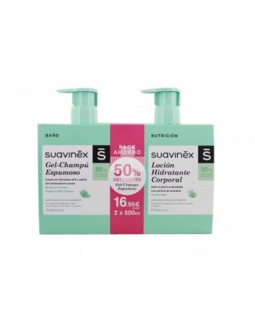 Suavinex Pack Ahorro Gel champú + Loción para limpiar piel y cabello además de nutrir la piel