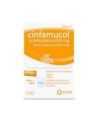 Cinfamucol Acetilcisteína Forte 600 mg Polvo Para Solución Oral  - 10 Sobres