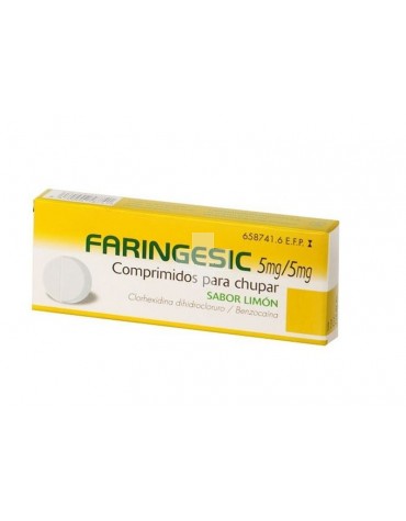Faringesic 5 mg/5 mg Comprimidos Para Chupar Sabor Limon - 20 Comprimidos