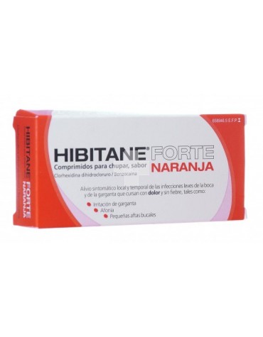 Hibitane Forte Naranja 20 comprimidos para la irritación de garganta y afonía