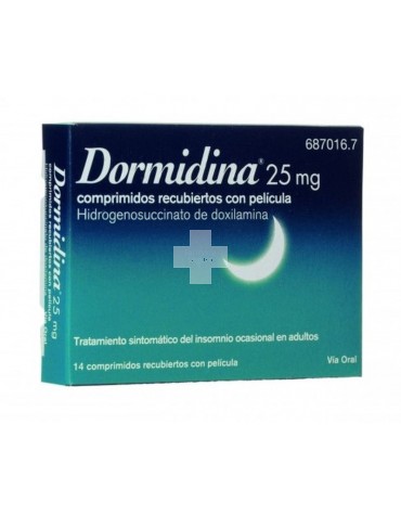 Dormidina Doxilamina 25 mg Comprimidos Recubiertos Con Pelicula - 14 Comprimidos