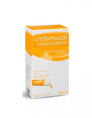 Cinfamucol Carbocisteina 750 mg Solución Oral En Sobres - 12 Sobres