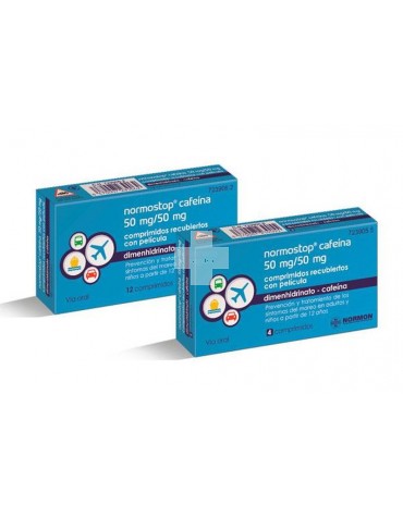 Normostop Cafeina 50 mg/50 mg Comprimidos Recubiertos Con Pelicula - 12 Comprimidos (Blister Al/Pa-Al-Pvc)