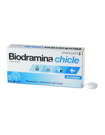 Biodramina 20 mg Chicles Medicamentosos - 6 Chicles