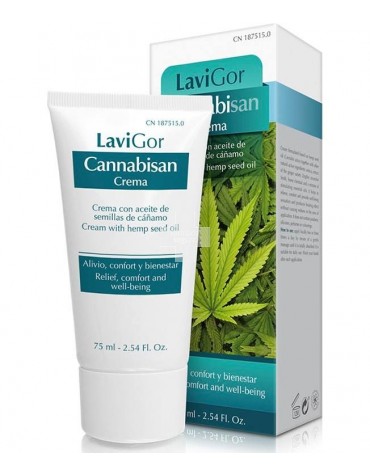 Cannabisan crema - Lavigor 75 ml para aliviar los dolores musculares, hematomas, golpes, y acompañar el masaje