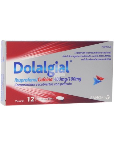 Dolalgial Ibuprofeno/Cafeina 400 mg/100 mg Comprimidos Recubiertos Con Pelicula 12 Comprimidos