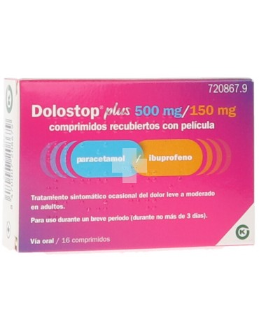 Dolostop Plus 500 mg/150 mg Comprimidos Recubiertos Con Pelicula - 16 Comprimidos