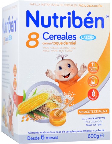 Nutriben 8 cereales y miel con calcio 600 g