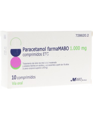 Paracetamol Farmamabo 1000 mg Comprimidos Efg 10 Comprimidos