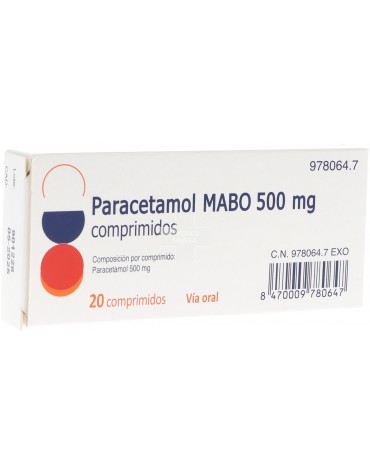 Paracetamol Mabo 500 mg Comprimidos - 20 Comprimidos