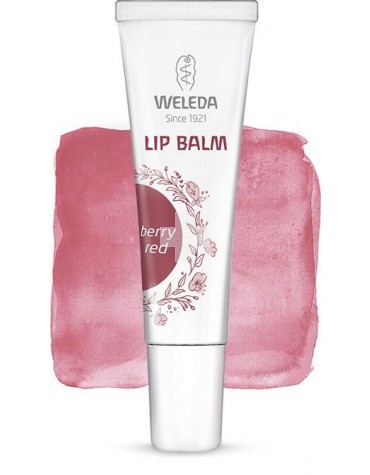 Weleda Lip Balm Berry Red previene de la sequedad, labios suaves e hidratados