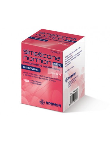 Simeticona Normon 40 mg Comprimidos Masticables - 100 Comprimidos