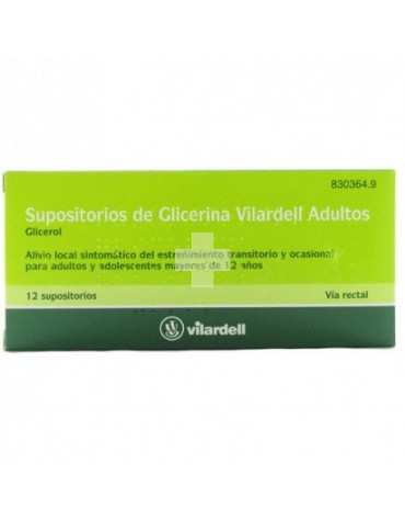 Supositorios De glicerina Vilardell Adultos - 12 Supositorios