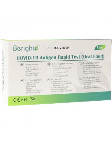 Beright Test Antígenos Rápido Covid 19 por Fluido Oral (Saliva)