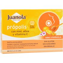 Juanola Pastillas Blandas de Própolis con Miel, Altea + Vitamina C, Sabor a Naranja