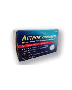 Actron compuesto 267 mg/133 mg/40 mg comprimidos efervescentes  20 comprimidos
