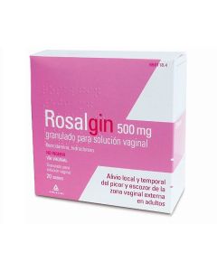 ROSALGIN 500 mg GRANULADO PARA SOLUCION VAGINAL, 20 sobres