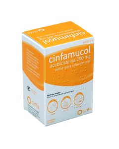 CINFAMUCOL ACETILCISTEINA 200 mg POLVO PARA SOLUCION ORAL, 20 sobres
