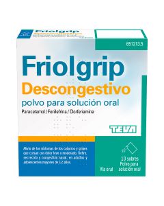 FRIOLGRIP DESCONGESTIVO POLVO PARA SOLUCIÓN ORAL, 10 sobres