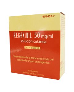 REGAXIDIL 50 mg/ml SOLUCION CUTANEA, 1 frasco de 60 ml