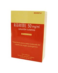 REGAXIDIL 50 mg/ml SOLUCION CUTANEA, 2 frascos de 60 ml