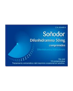 SOÃ‘ODOR DIFENHIDRAMINA 50 mg COMPRIMIDOS, 10 comprimidos