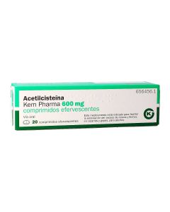 ACETILCISTEINA KERN PHARMA 600 mg COMPRIMIDOS EFERVESCENTES, 20 comprimidos