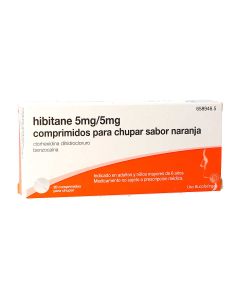 HIBITANE 5mg/5mg COMPRIMIDOS PARA CHUPAR SABOR NARANJA, 20 comprimidos
