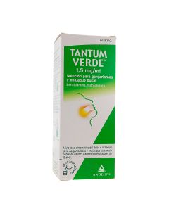 Tantum verde 1,5 mg/ml solucion para gargarismos y enjuague bucal, 1 frasco de 240 ml