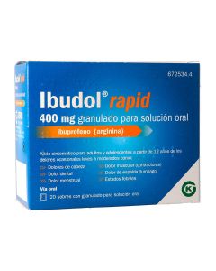 IBUDOL RAPID 400 mg GRANULADO PARA SOLUCION ORAL, 20 sobres