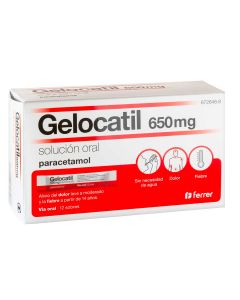 GELOCATIL 650 mg SOLUCION ORAL, 12 sobres