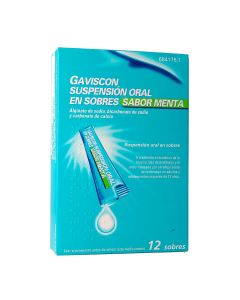 GAVISCON SUSPENSION ORAL EN SOBRES SABOR MENTA, 12 sobres