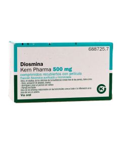 Diosmina kern pharma 500 mg comprimidos recubiertos con pelicula, 60 comprimidos