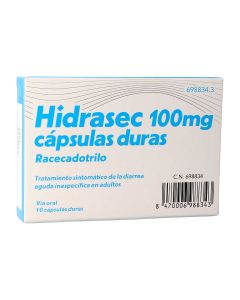 HIDRASEC 100 MG CAPSULAS DURAS, 10 cápsulas