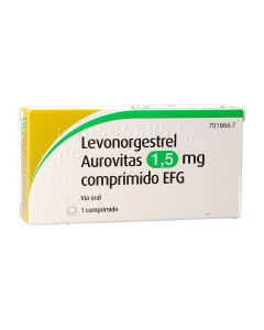 LEVONORGESTREL AUROVITAS 1,5 MG COMPRIMIDO EFG, 1 comprimido