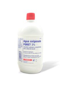 AGUA OXIGENADA FORET 3 %  solución cutánea y concentrado para solución bucal , 1 frasco de 1.000 ml