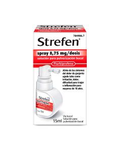 STREFEN SPRAY 8,75 MG/DOSIS SOLUCION PARA PULVERIZACION BUCAL SABOR MENTA, 15 ml