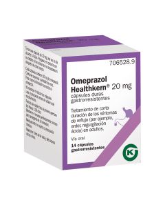 OMEPRAZOL HEALTHKERN 20 mg CÁPSULAS DURAS GASTRORRESISTENTES, 14 cápsulas (Frasco)
