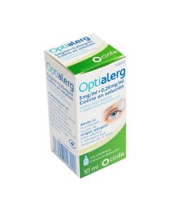 Optialerg 5 mg/ml + 0 25 mg/ml colirio en solucion  1 frasco de 10 ml