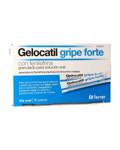 Gelocatil gripe forte con fenilefrina granulado para solucion oral 10 sobres