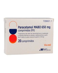 Paracetamol mabo 650 mg comprimidos efg 20 comprimidos
