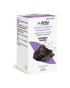 CARBÃ“N VEGETAL ARKOPHARMA CÃPSULAS DURAS, 45 cÃ¡psulas