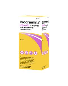 BIODRAMINA  INFANTIL 4 mg/ml SOLUCION ORAL, 1 frasco de 60 ml