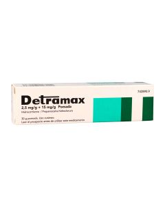 Detramax 2,5 mg/g + 15 mg/g pomada, 1 tubo de 30 g
