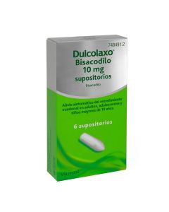 DULCOLAX BISACODILO 10 MG SUPOSITORIOS, 6 supositorios